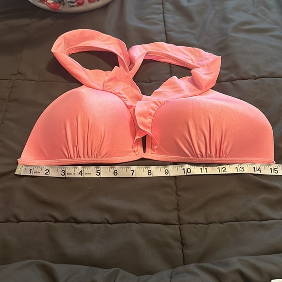 Womens 2Piece Bikini with Ruffles in Coral - Picture 9 of 11